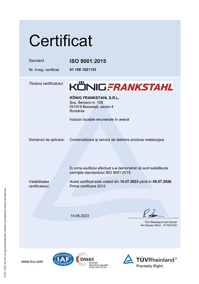certificat ISO 9001:2005